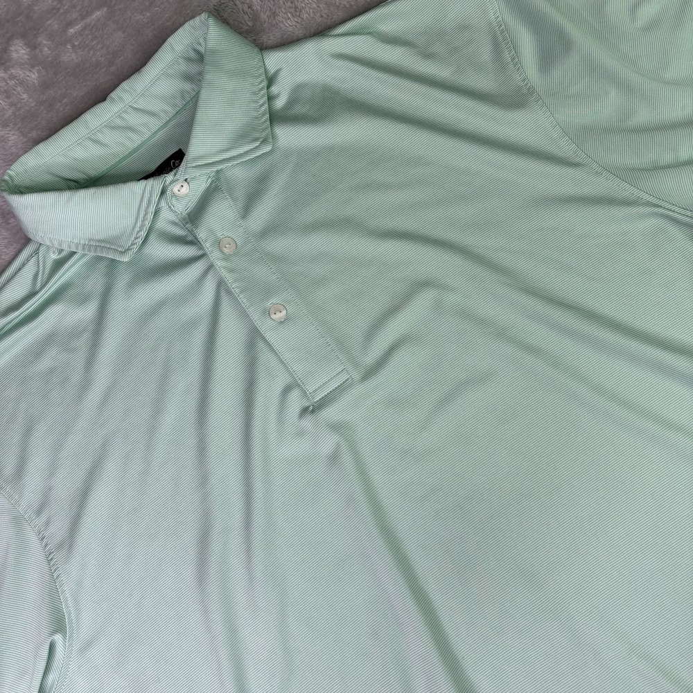 Fish Hippie Polo Shirt Mens Large Mint‎ Green Stretch Performance Golf Casual